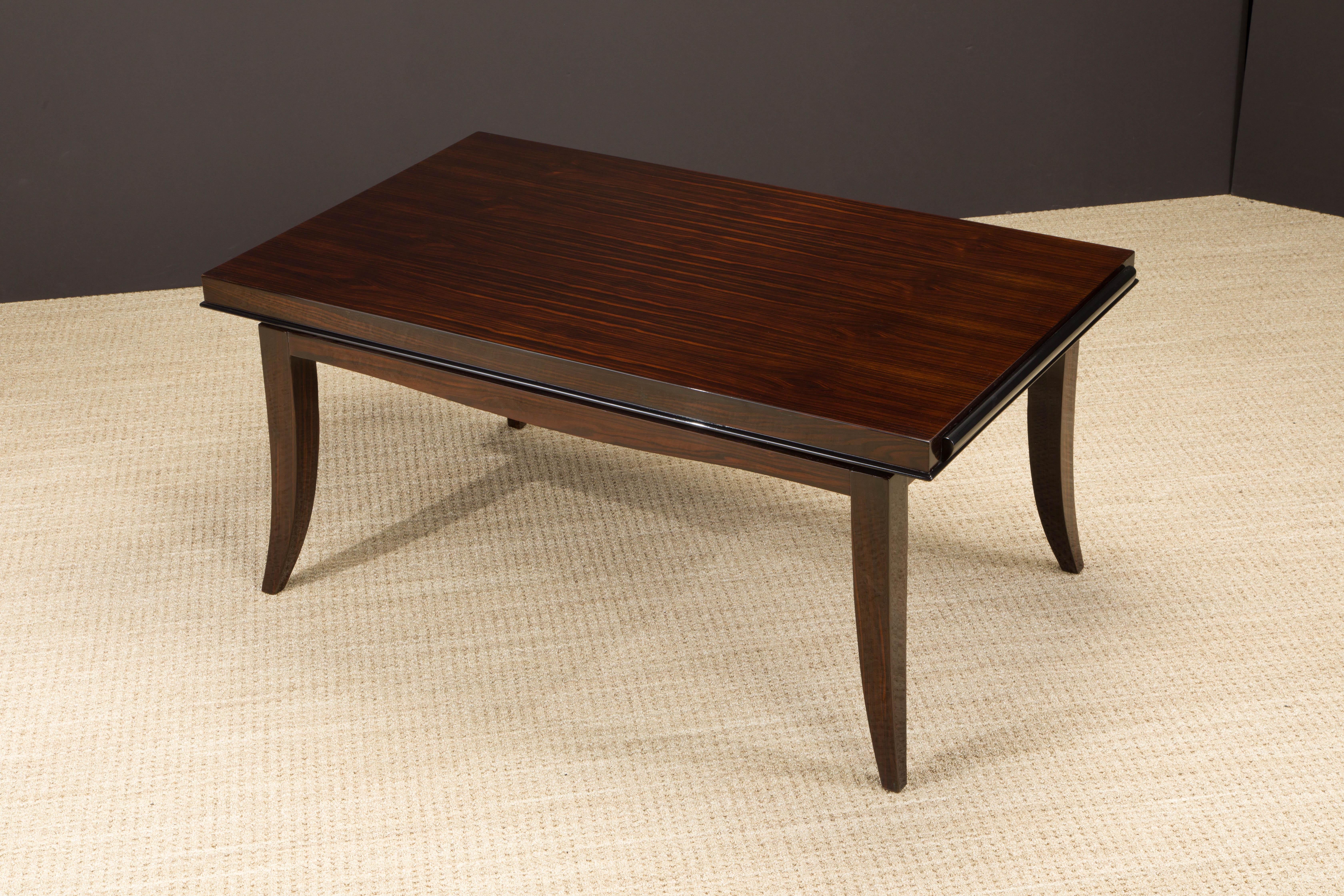 Macassar Ebony French Art Deco Dining Table in the style of Dominique, c. 1940 For Sale 1