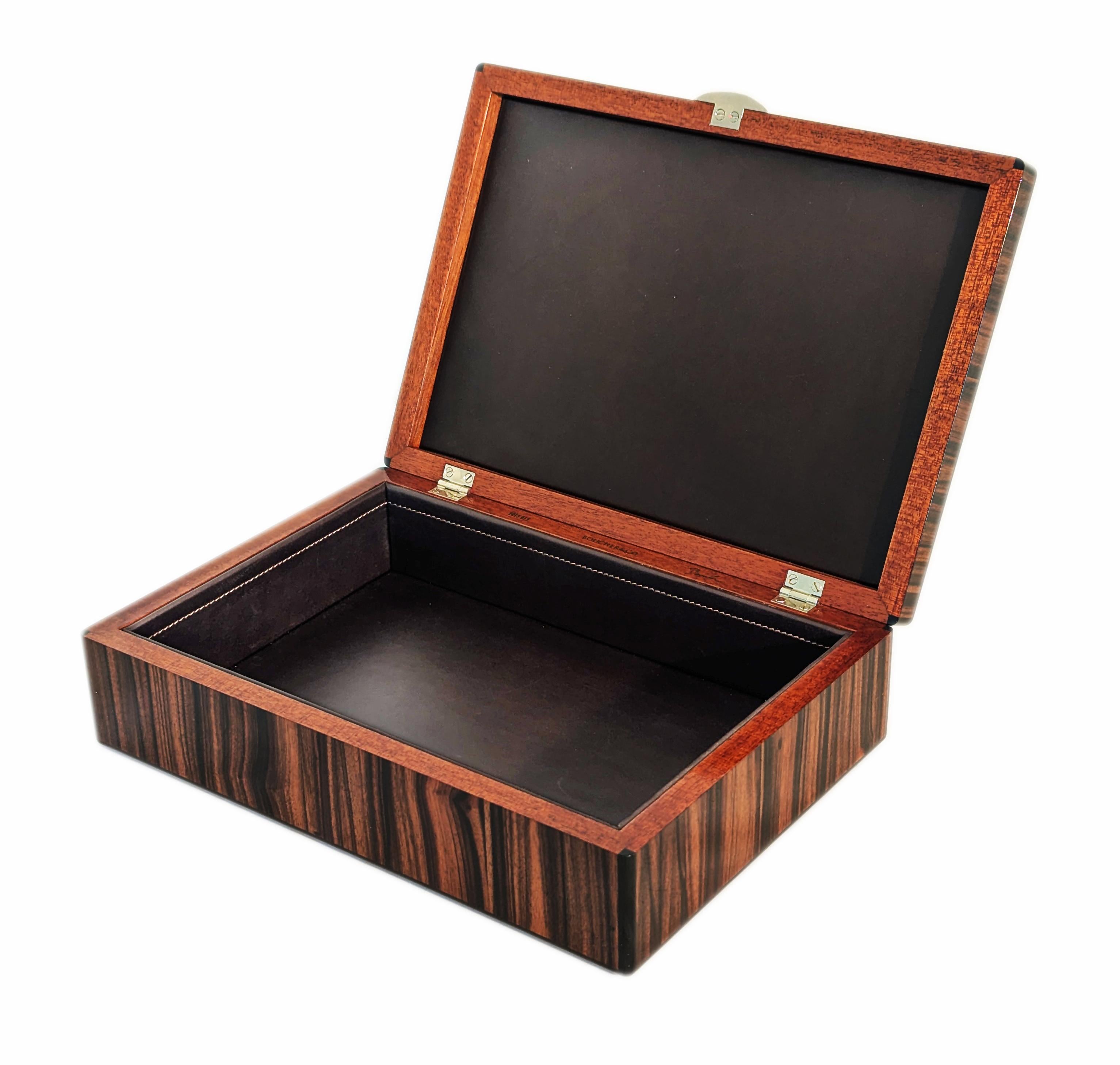 Contemporary Macassar Ebony Keepsake Box - One-of-a-Kind For Sale