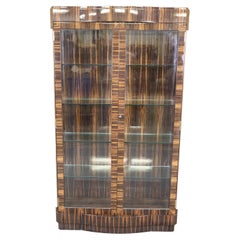 Makassar-Ebenholz Beleuchtete Contemporary Art Deco Vitrine Manner Ruhlmann aus Frankreich