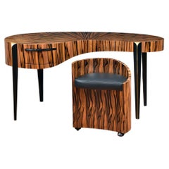 Macassar Ebony Memphis Make-Up Vanity with Stool by Lee Weitzman