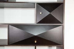 Macassar Ebony Modern Shelf Unit with Bronze Pulls from Costantini, Zeno