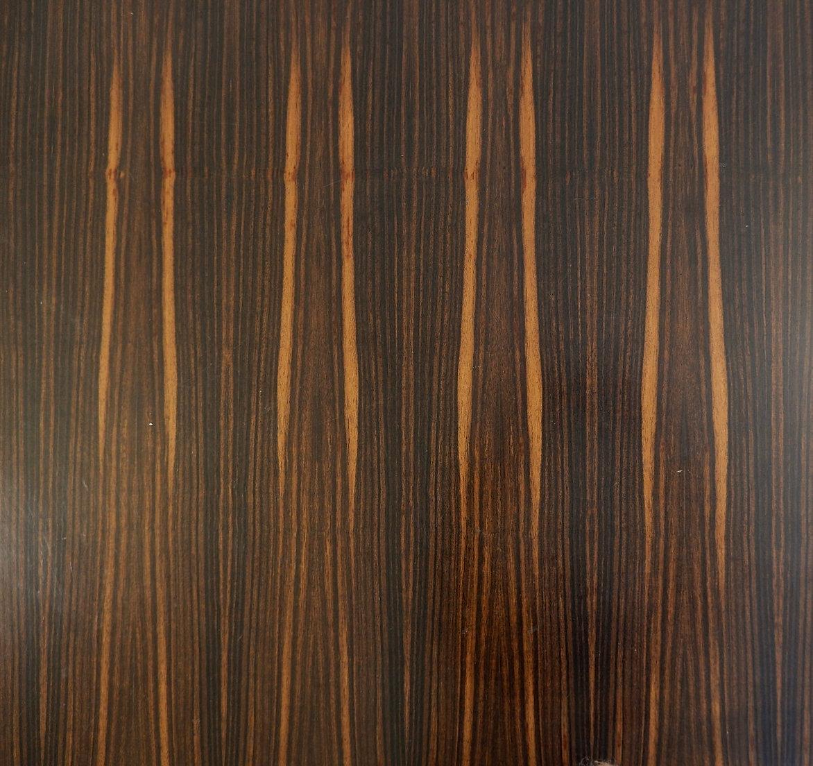Acier Table ronde en ébène de Macassar Ø 128cm en vente