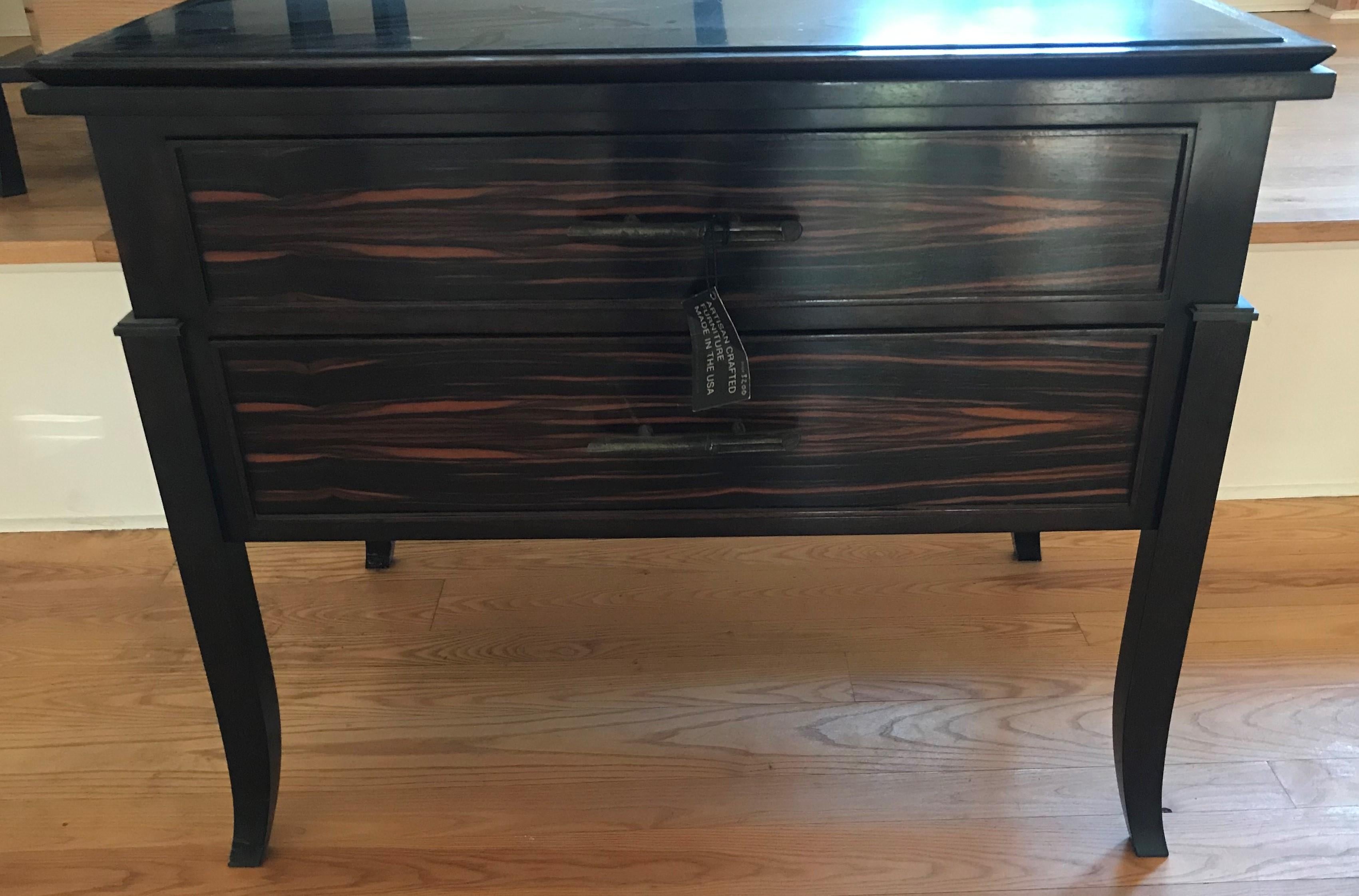 American Craftsman Macassar Ebony Side Table / Chest For Sale