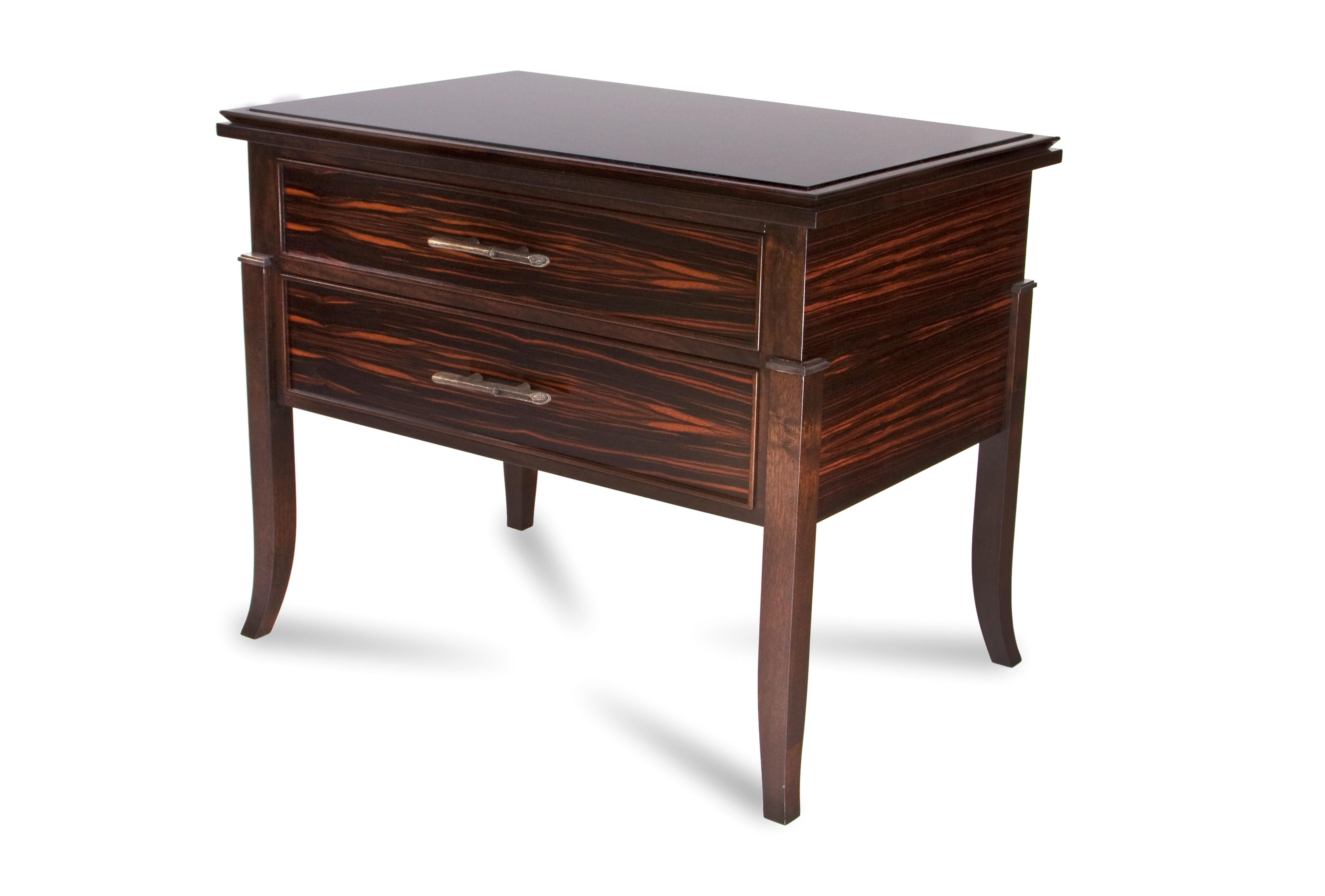 Macassar Ebony Side Table / Chest In New Condition For Sale In Wilton, CT