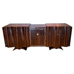 Macassar ebony sideboard, stamped "A. De Beyne, Roubaix