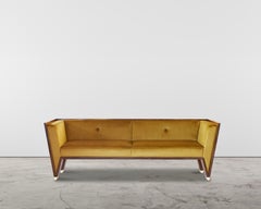 Macassar Ebony Sofa Velvet Upholstery And Brass Details