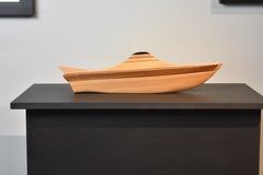 Macassar Ebony Speed Boat Vessel with Maple by Lee Weitzman