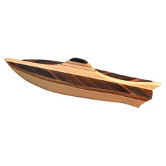 Macassar Ebony Speed Boat Vessel with Maple by Lee Weitzman
