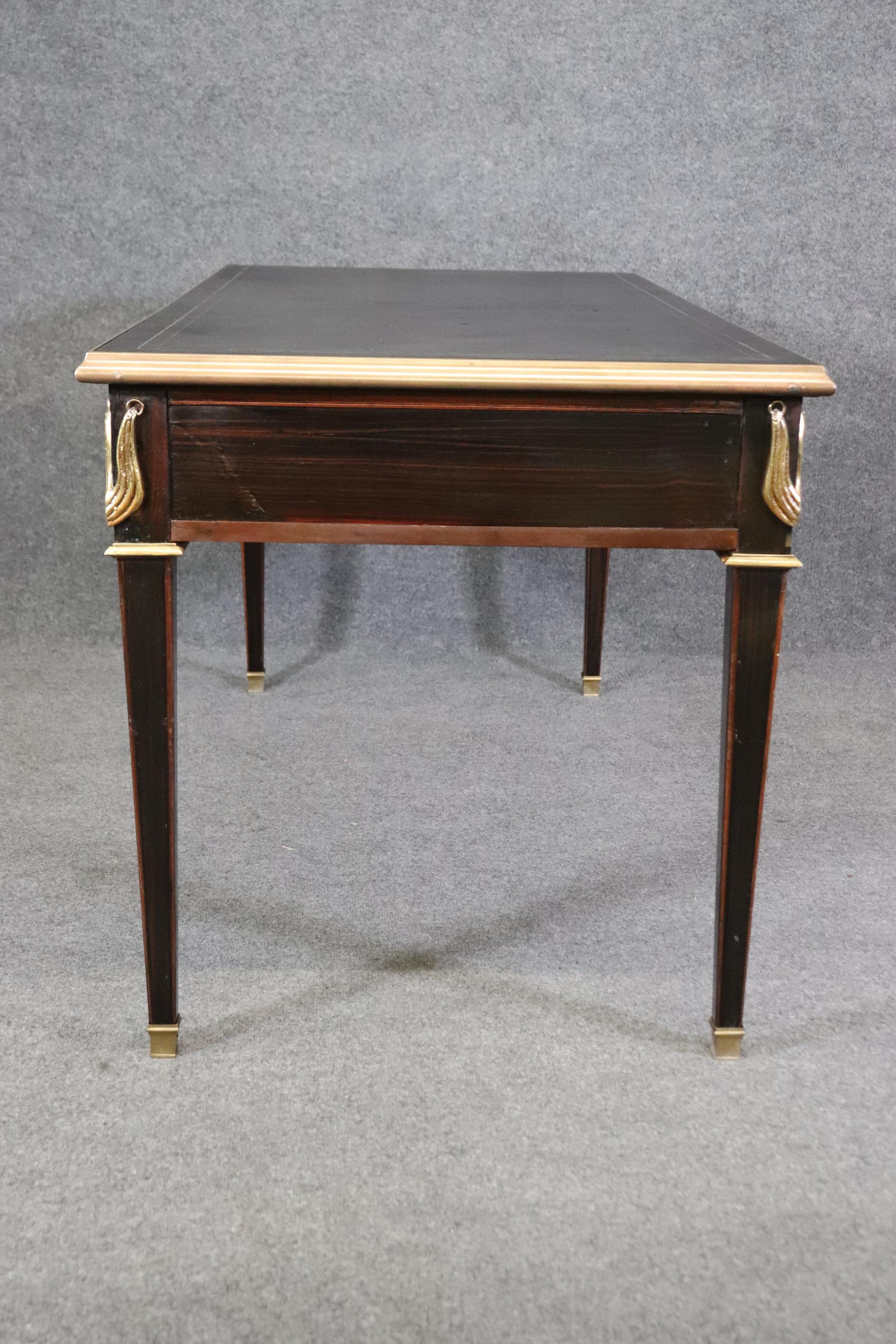 Macassar Ebony Veneered Leather Top French Directoire Louis XVI Style Desk  7
