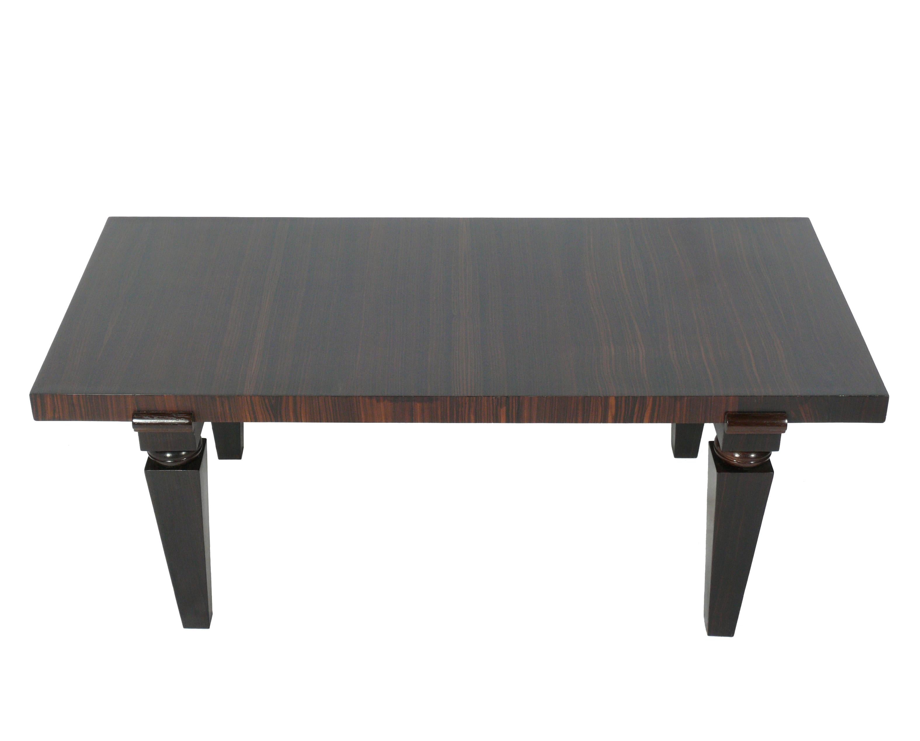 Lacquered Macassar Ebony Wood Art Deco Style Coffee Table