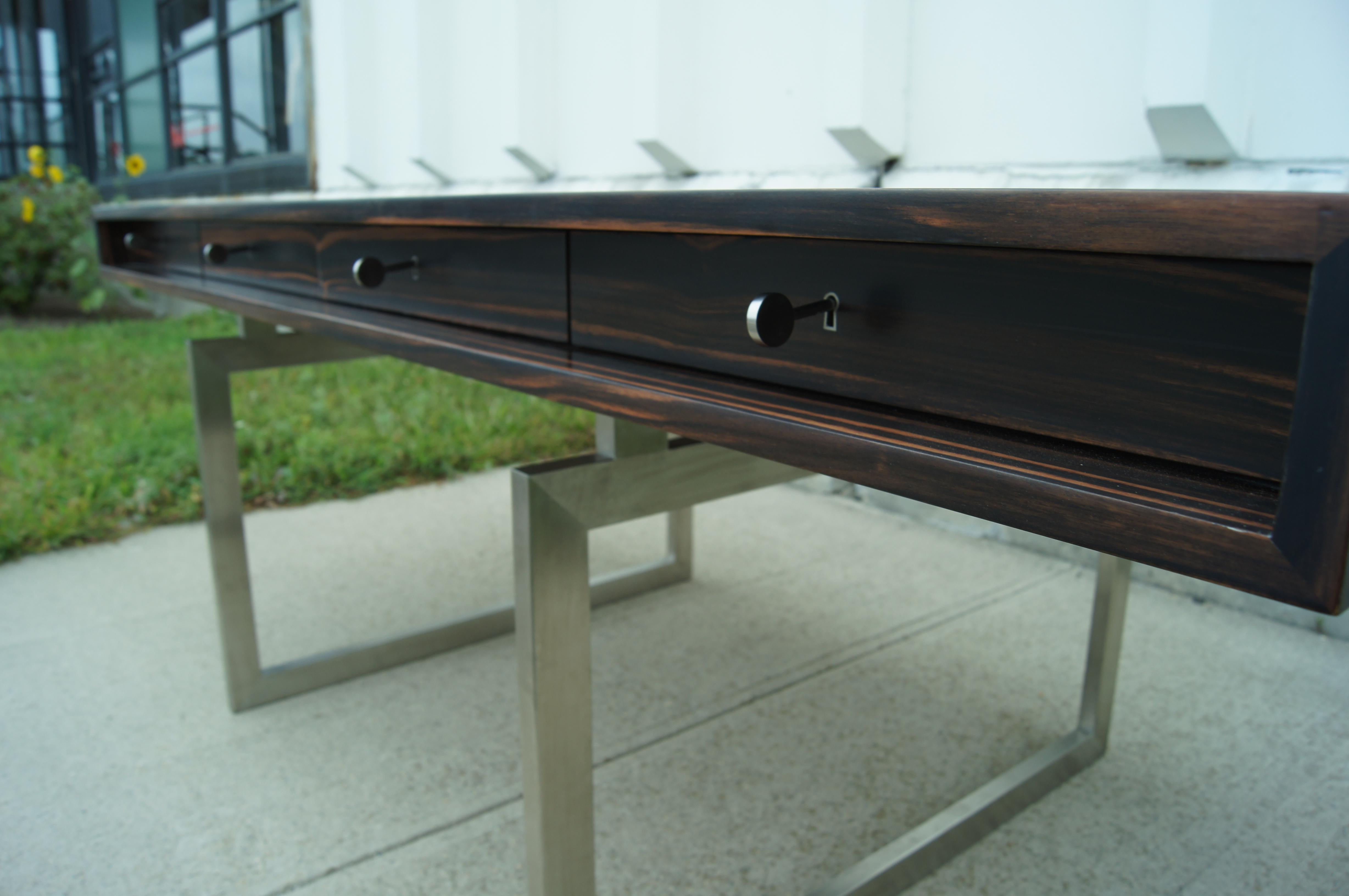 Macassar Ebony Executive Desk by Bodil Kjaer In Good Condition For Sale In Dorchester, MA