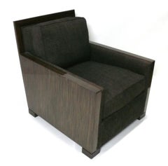 Macassar French Art Deco Style Lounge Chair by A. Rudin
