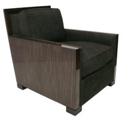 Macassar French Art Deco Style Lounge Chair by A. Rudin