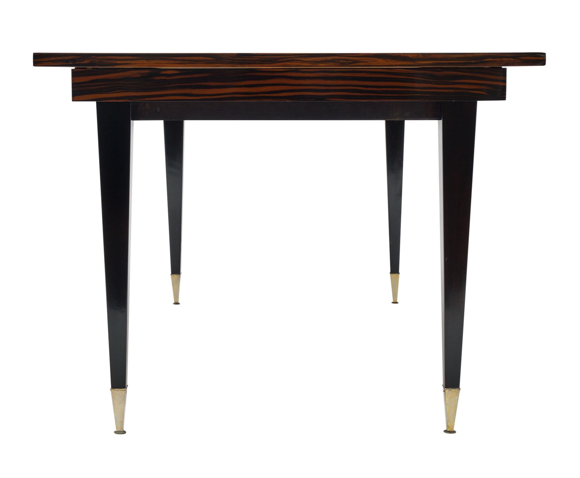 Brass Macassar Mid-Century Dining Table For Sale