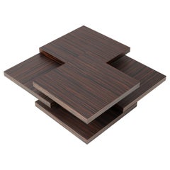 Macassar Post- Modern Rotor Table by Bertoncini/Vuarnesson for Bellato, 1980s