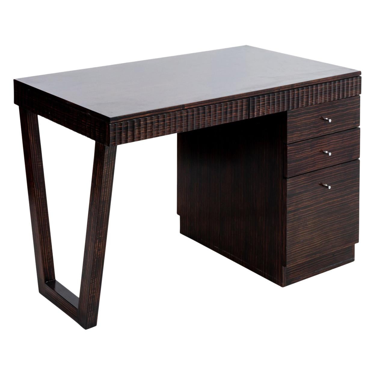 Macassar Wood and Chrome Desk