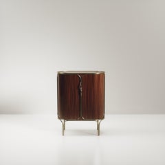 Barschrank aus Makassarholz mit Bronze-Patina-Messingdetails von R&Y Augousti