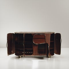 Buffet in Wood Macassar con dettagli in ottone patinato e bronzo di R&Y Augousti