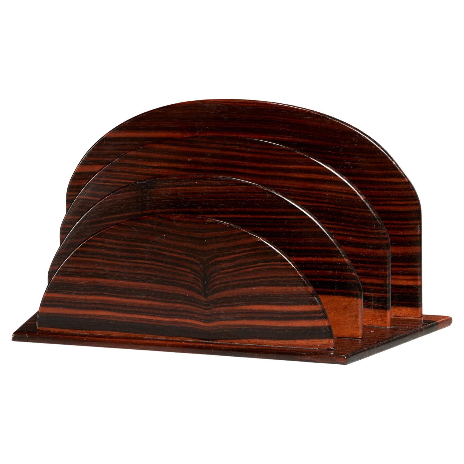 Macassar Wood Letter Rack by Emile-Jacques Ruhlmann For Sale