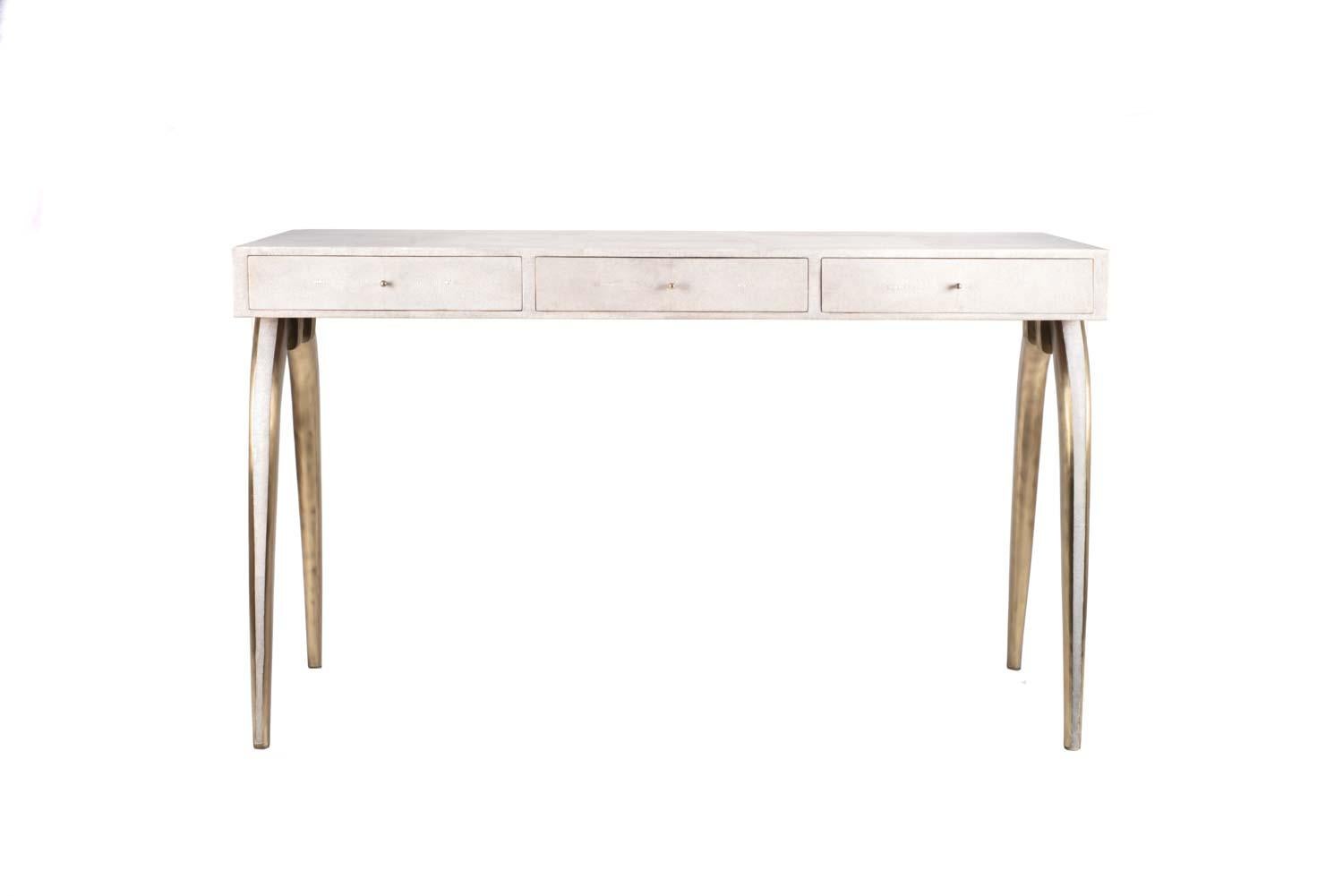 Scrivania Macassar con deatils in ottone bronzato-patinato di R&Y Augousti in vendita 1