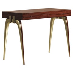 Scrivania Macassar con deatils in ottone bronzato-patinato di R&Y Augousti