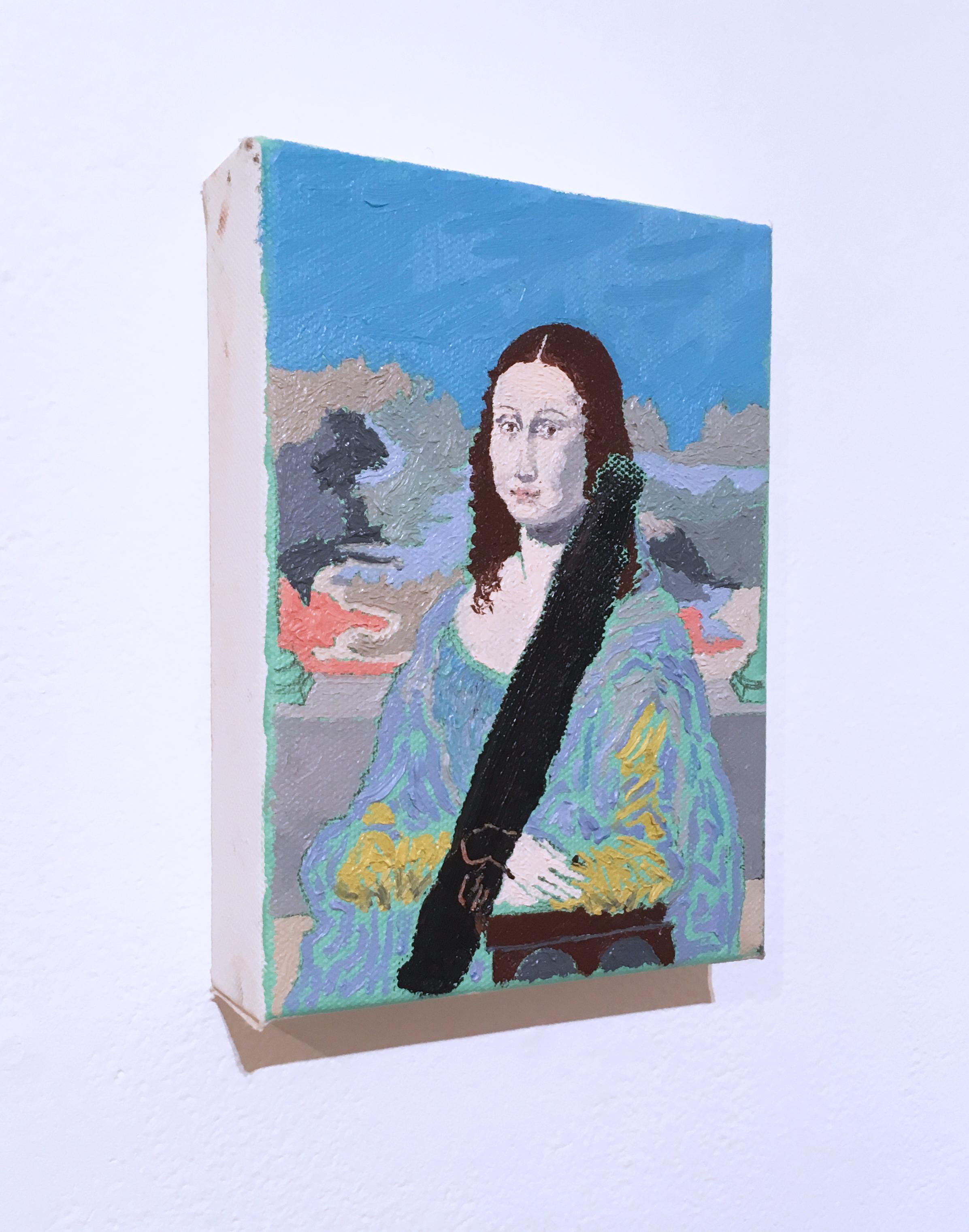 Mini Mona Lisa desfigurada - Painting Contemporáneo de Macauley Norman