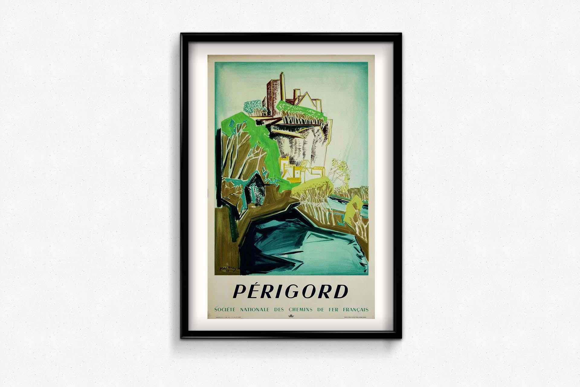1948 original travel poster “Périgord” by Mac'Avoy for SNCF For Sale 1