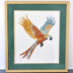 Pájaro guacamayo Aguamarina Citrino Peridoto Turmalina Perla Piedra preciosa Pintura mural