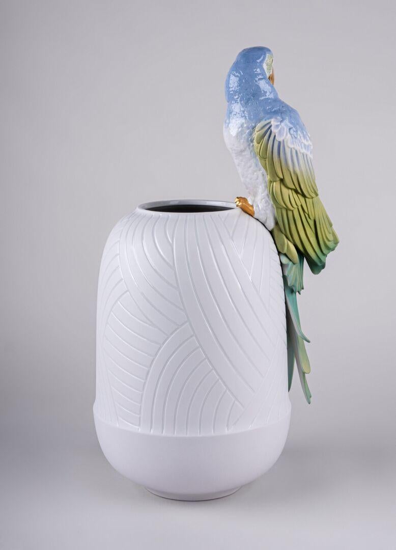 Contemporary Lladró Macaw Bird Vase For Sale