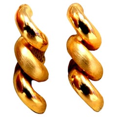 Maccaroni Row Gold Earrings 14kt