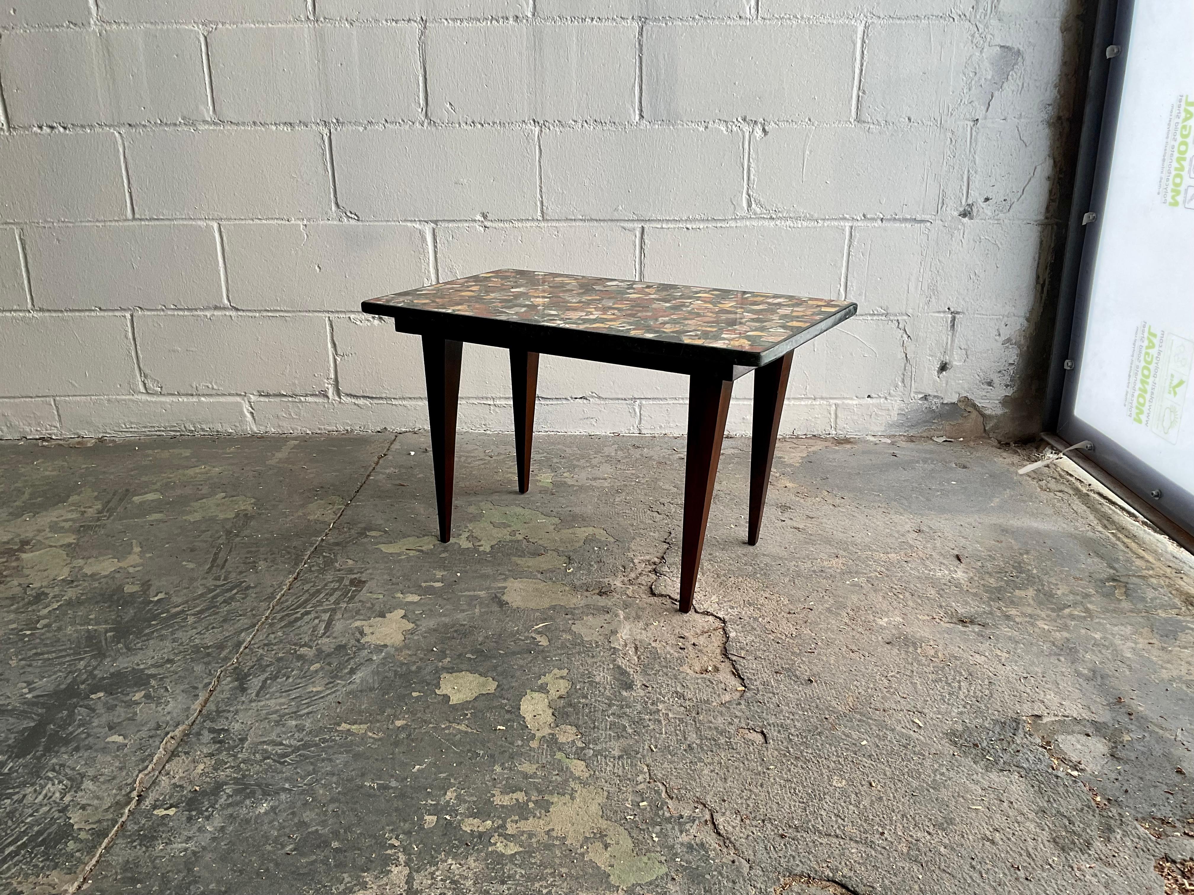 Cast Stone “Macchiaioli” Occasional Table with Terrazzo Top by Montaperto Studios, 2023 For Sale