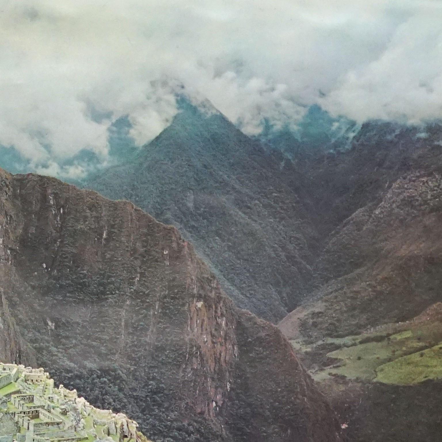 Macchu Picchu Inca City Peru, Vintage-Fotoplakat, Rollbare Wandtafel (Land) im Angebot