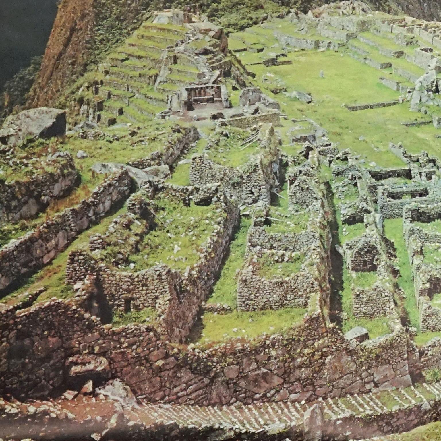 Macchu Picchu Inca City Peru, Vintage-Fotoplakat, Rollbare Wandtafel (Deutsch) im Angebot