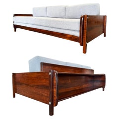 "Macedo" Sofa in Hardwood & Boucle by Sergio Rodrigues, c. 1960s