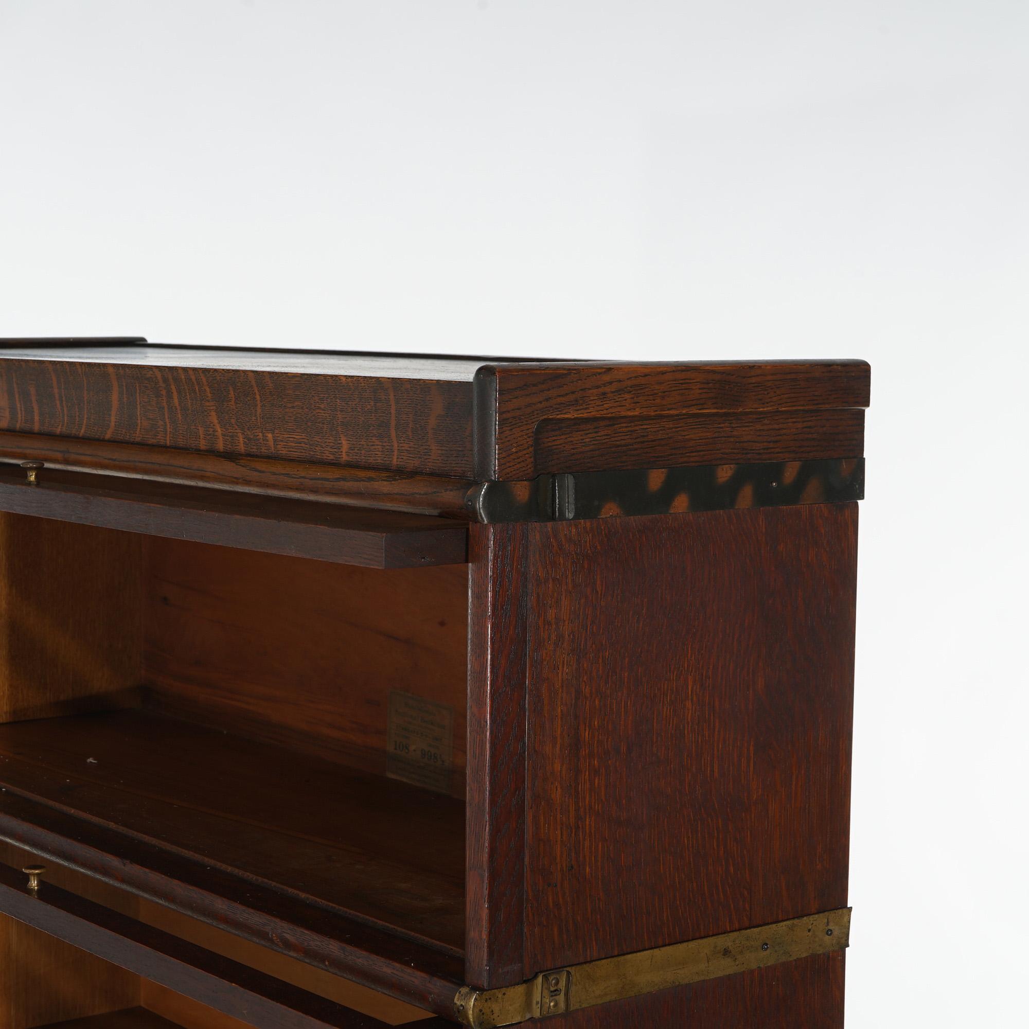 Libreria Macey Mission Arts & Crafts a quattro ripiani in Oak Barrister C1910 In condizioni buone in vendita a Big Flats, NY