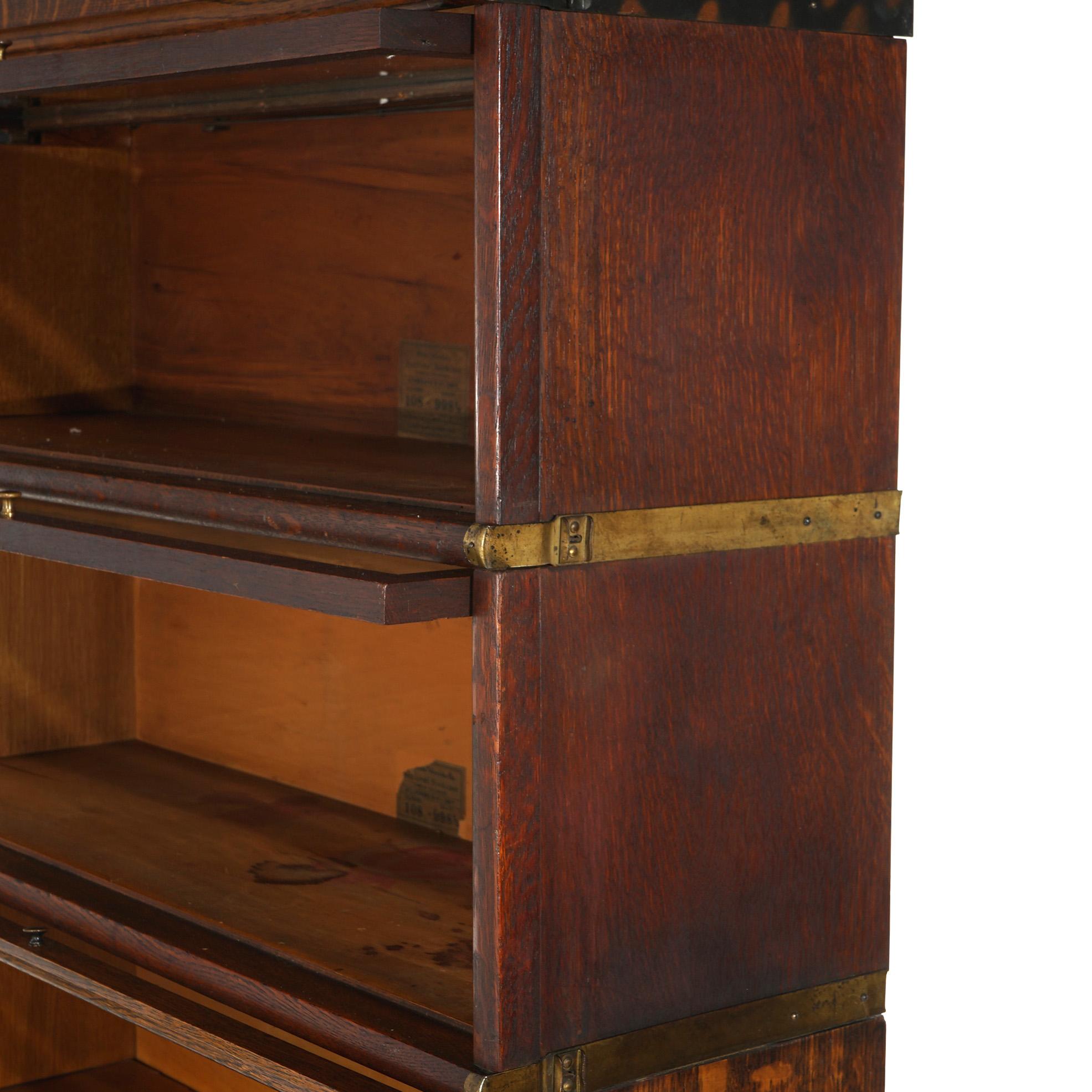 XX secolo Libreria Macey Mission Arts & Crafts a quattro ripiani in Oak Barrister C1910 in vendita