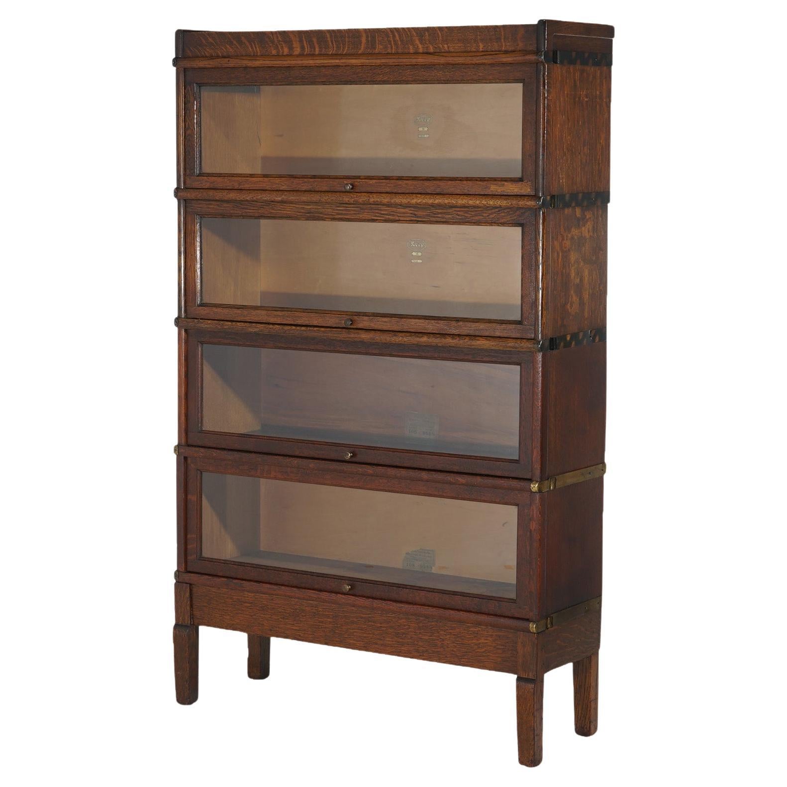 Macey Mission Style Arts And Crafts Four Stack Oak Barrister Bookcase C1910
