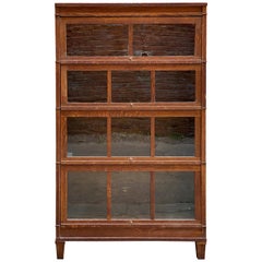 Antique Macey Solid Oak Four Stack Barrister Bookcase