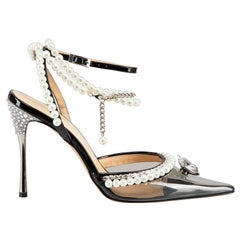 Mach & Mach Black Diamond of Elizabeth Crystal Heels Size IT 37