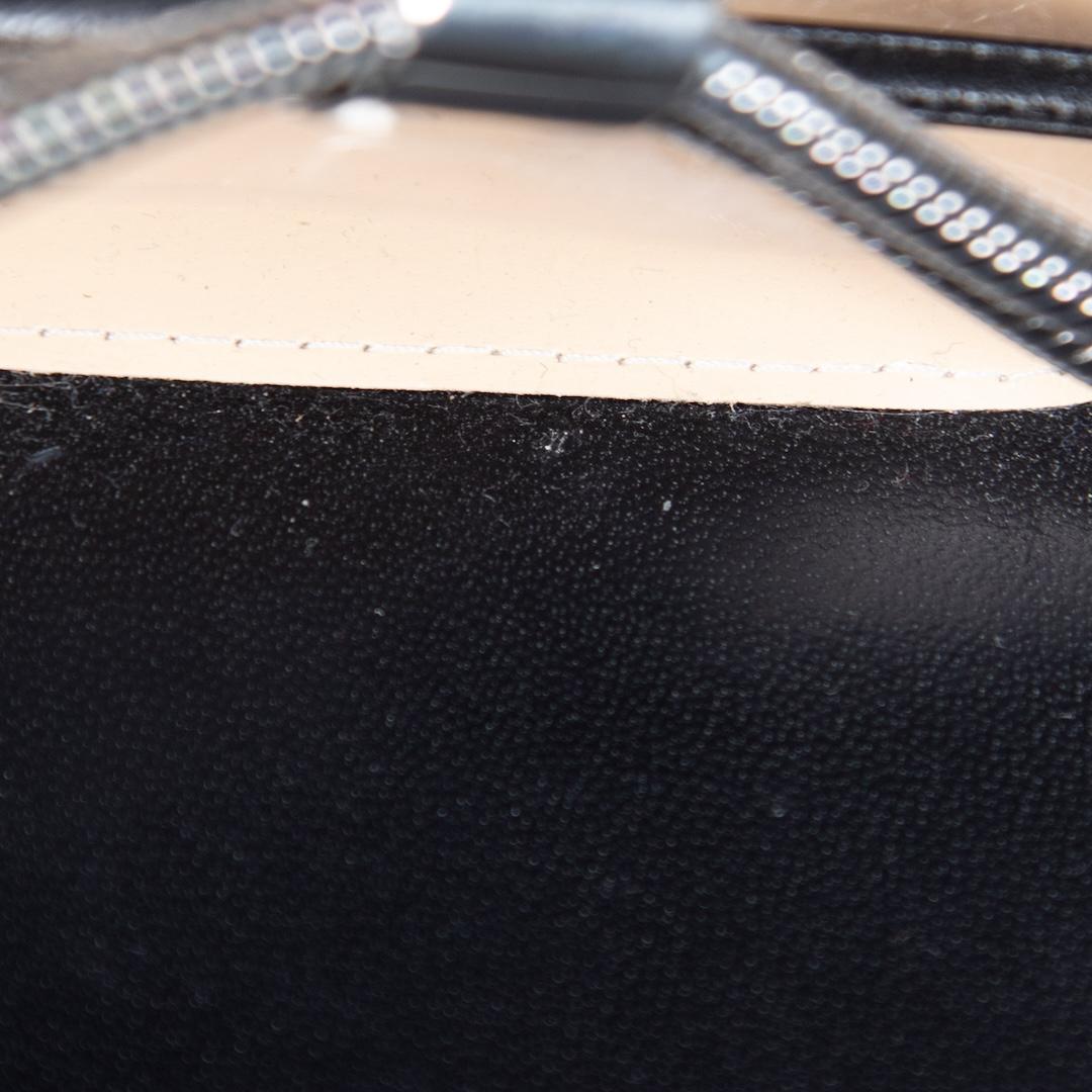 Donna Mach & Mach Sandali open toe in pelle nera con fiocco in metallo taglia IT 38 in vendita