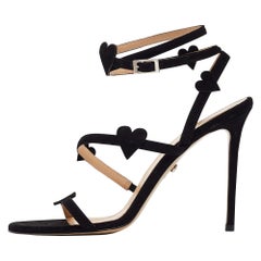 Mach 
Mach Black Suede Petit Coeur Sandals Size 39