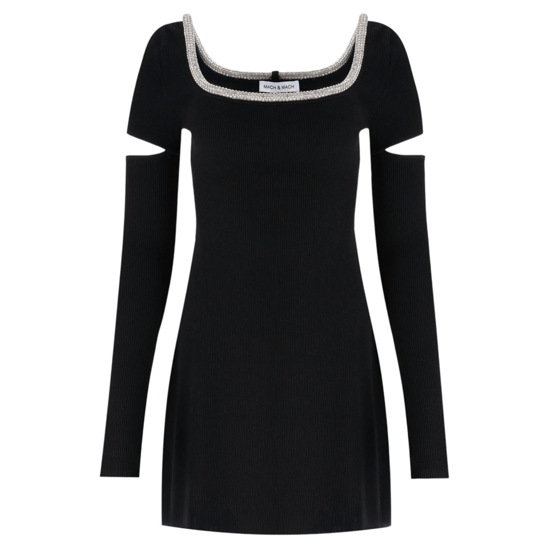 Mach & Mach Crystal-Embellished Cut-Out Mini Dress