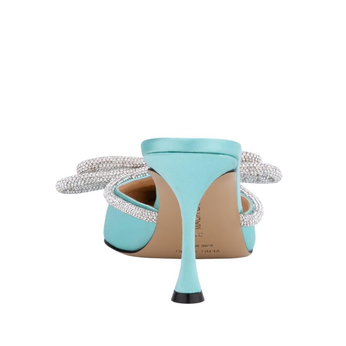 De las mujeres Mach & Mach Mules de satén con doble lazo 39, 5 en venta