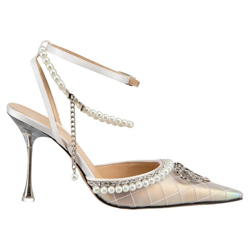 Mach & Mach Iridescent Embellished Elizabeth Heels Size IT 37