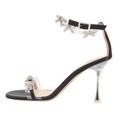 Mach & Mach Transparent PVC and Satin Floating Crystal Bow Sandals Size 39