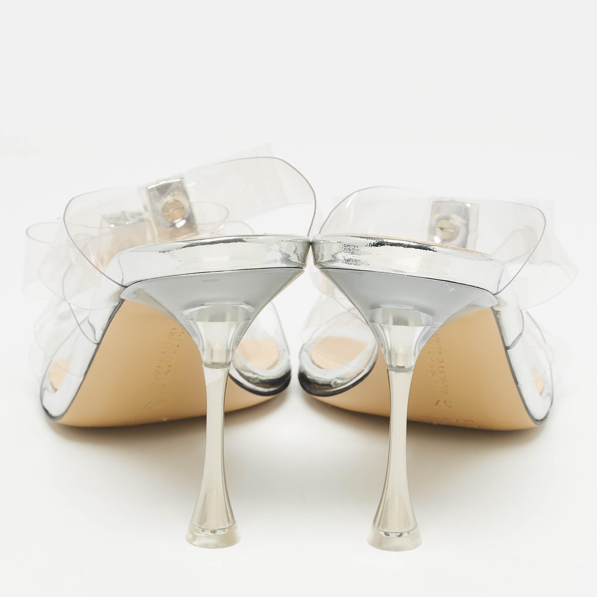De las mujeres Mach & Mach Sandalias francesas de PVC transparente con triple lazo talla 37 en venta