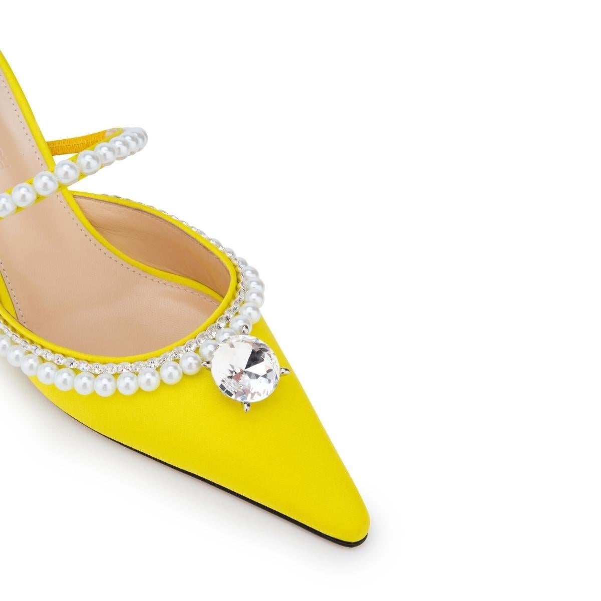 Mach & Mach Gelbe Diamant & Perle 65 Heels Größe 37,5 Damen im Angebot