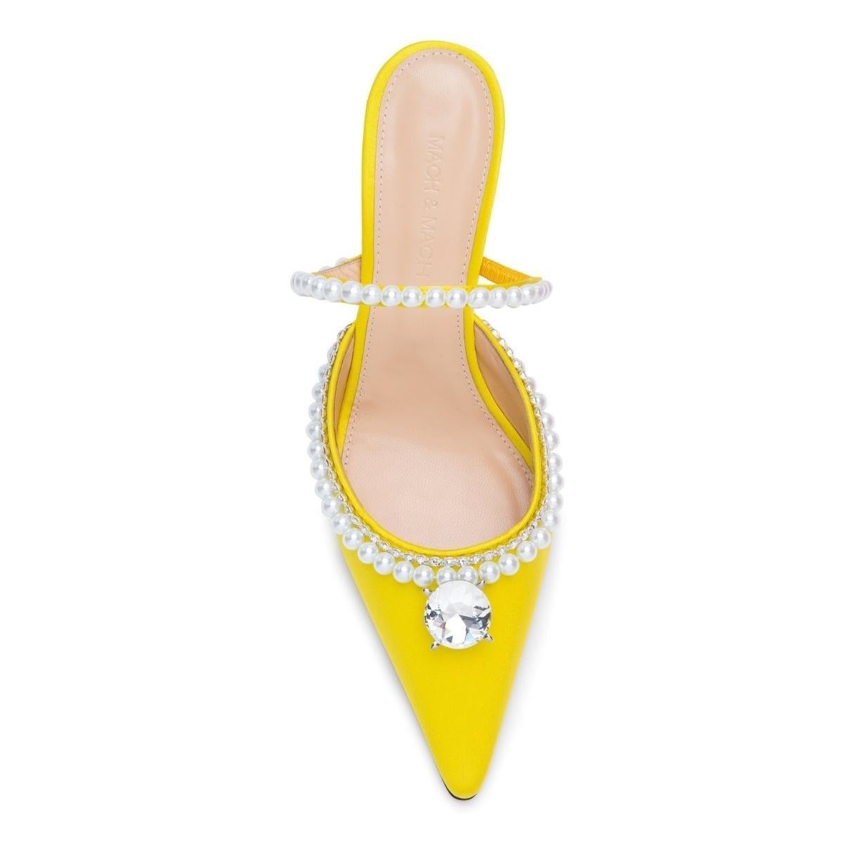Mach & Mach Gelbe Diamant & Perle 65 Heels Größe 37,5 im Angebot 1