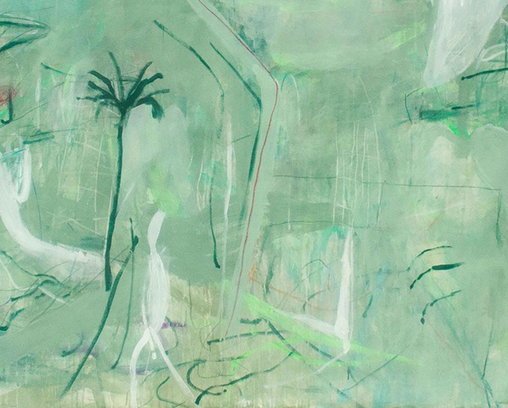 That is Why You Will Get Through this White Desert (Abstract painting) - Green Abstract Painting by Macha Poynder