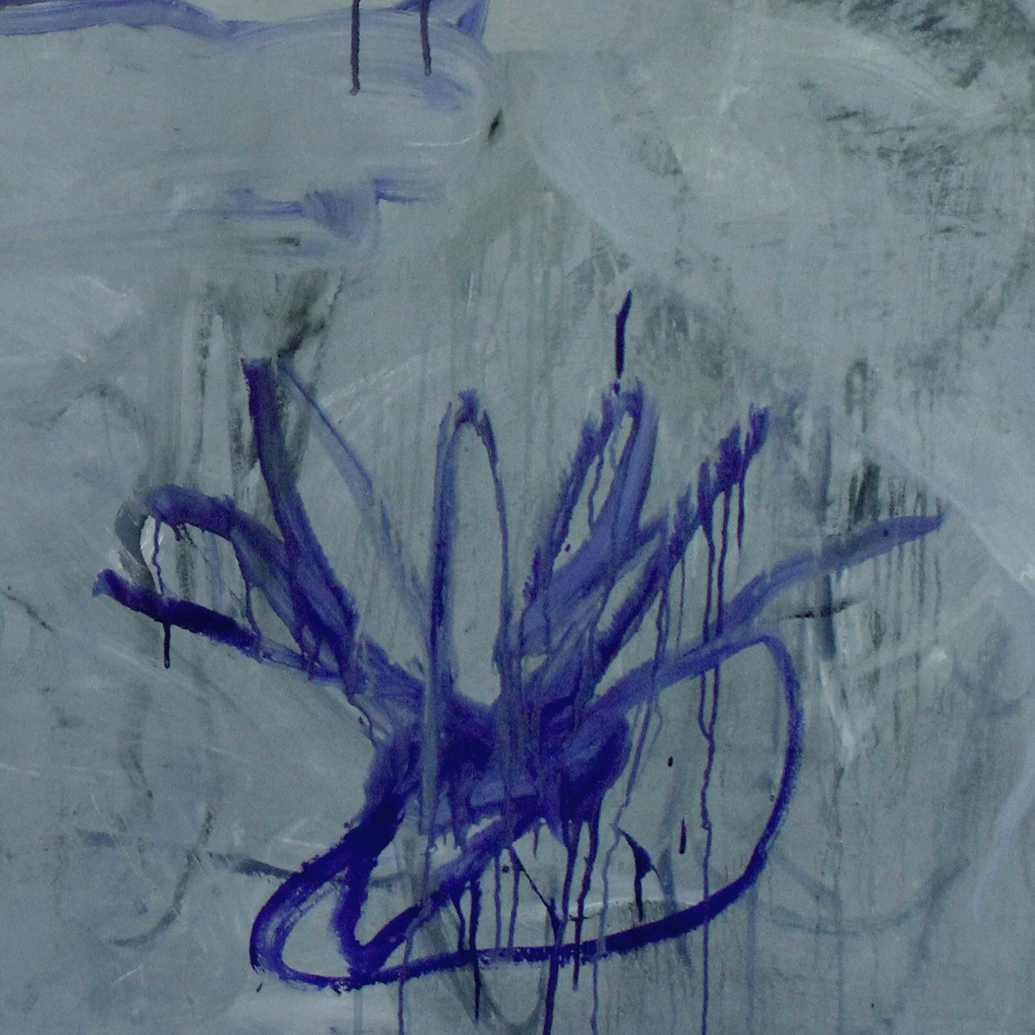 Topographie du Blue Rebellion (peinture abstraite) - Expressionnisme abstrait Painting par Macha Poynder
